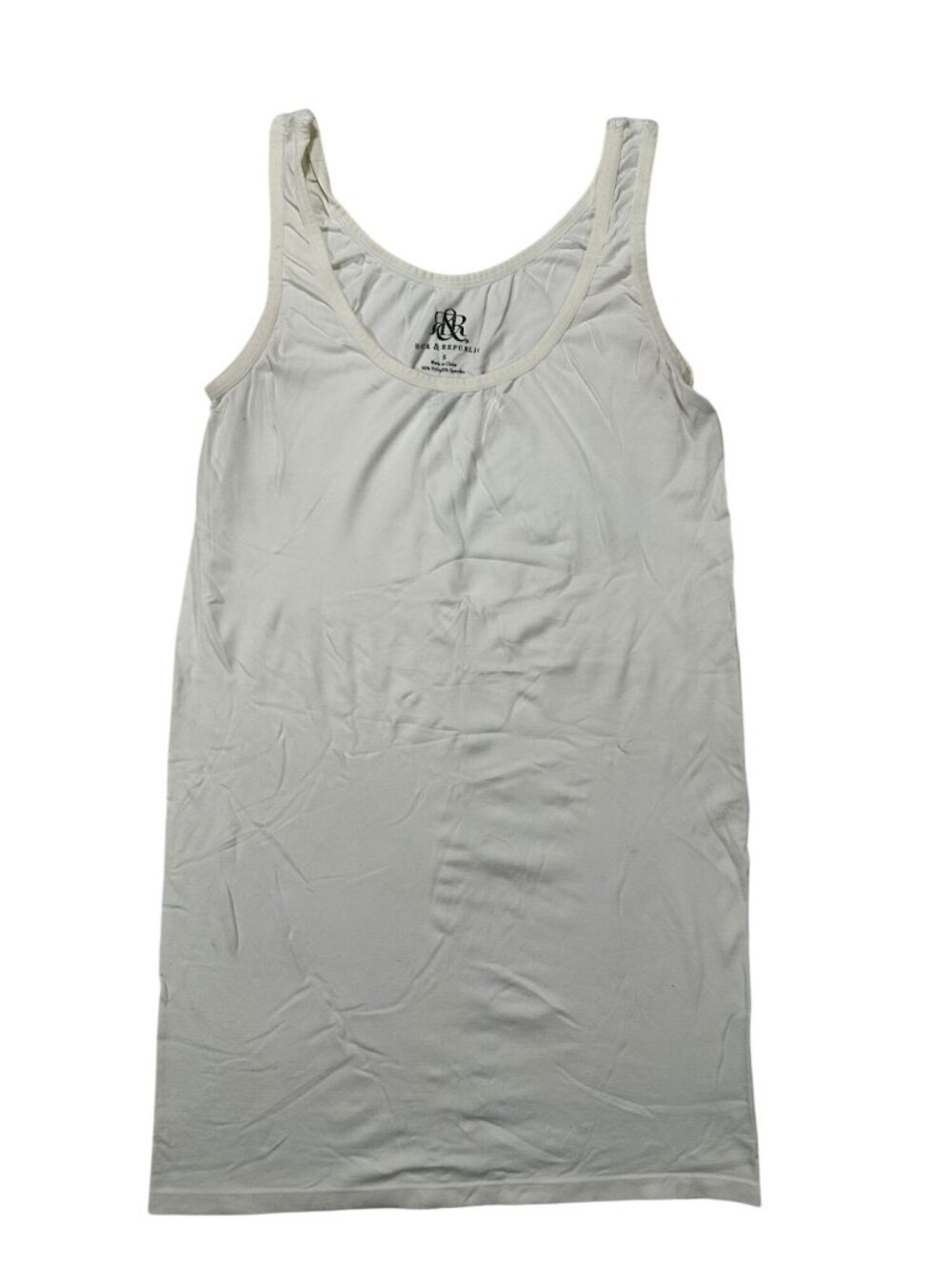 Rock & Republic Womens White Tank S Soft Lightweight Nylon Stretch Blend